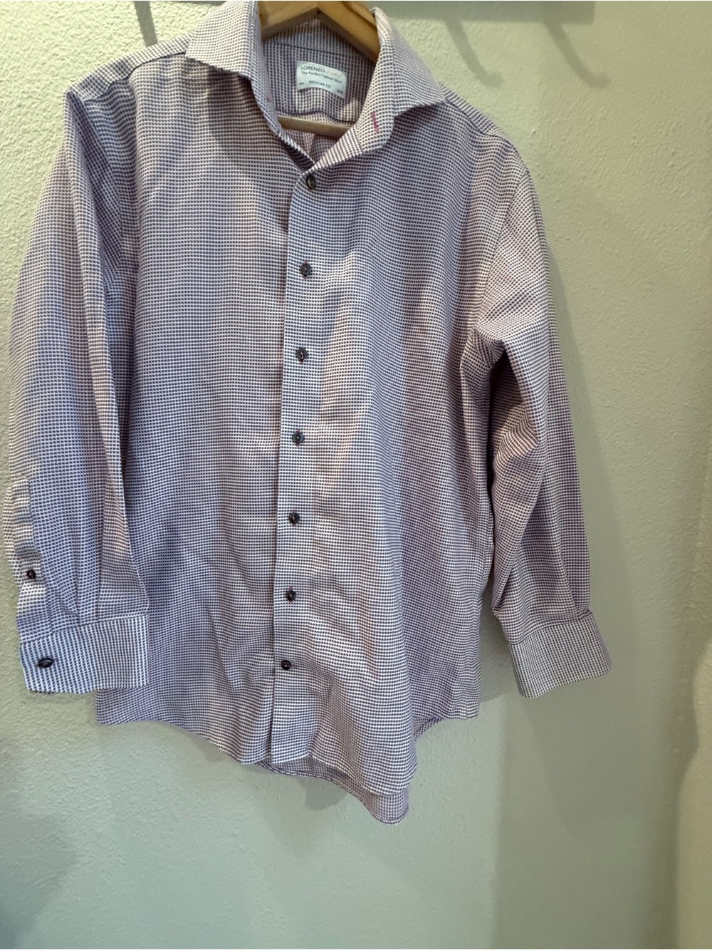 Lorenzo Uomo Light Purple Micro-Check Dress Shirt